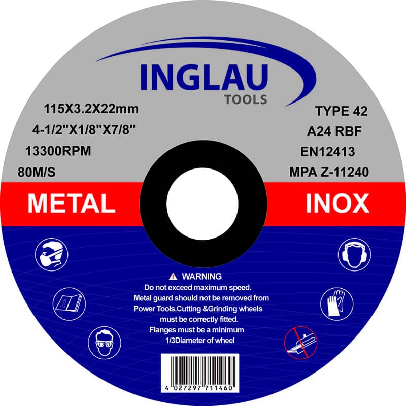 4.5" Double Fiber Flat Cutting Disc Cut-off Wheel for Hardware Tools Cutting Metal and Stainless Steel T41