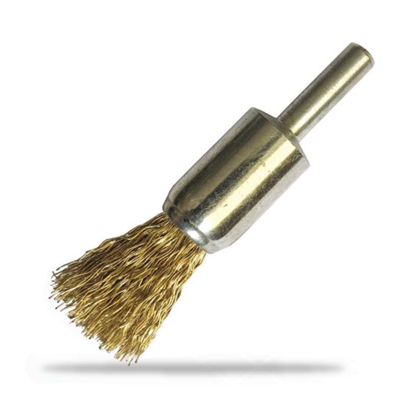 End brush Steel, knotted, with shank