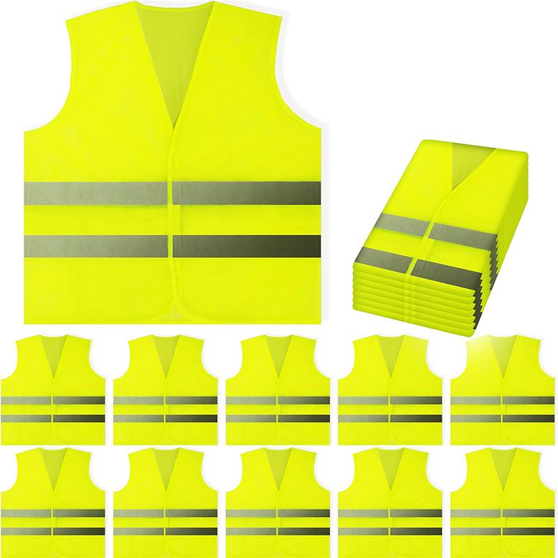 Reflective Safety Vests with Pockets and Zipper, High Visibility Mesh Construction Vest for Men Women