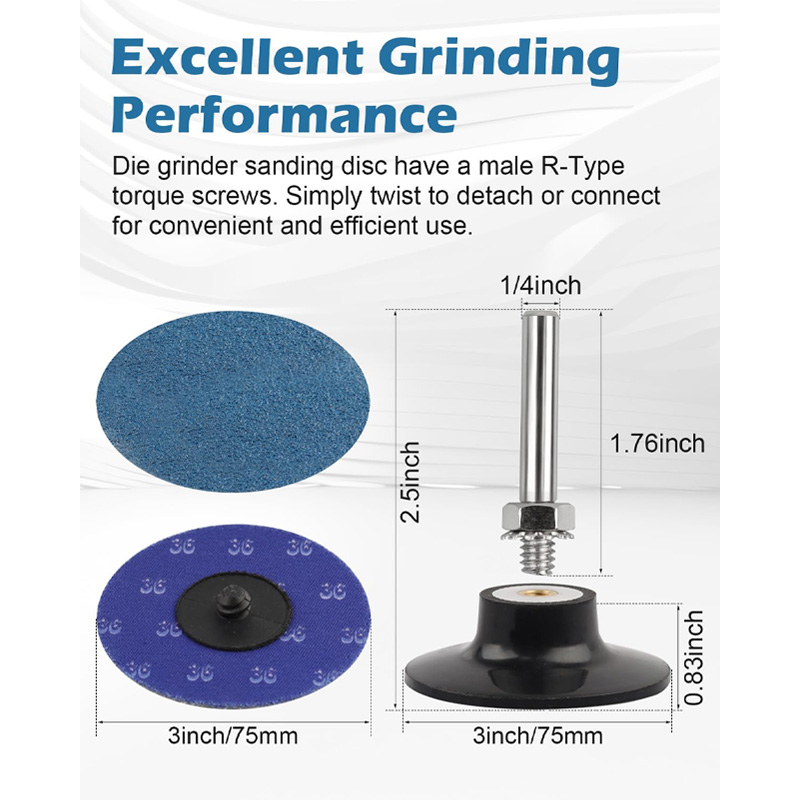 3 inch Sanding Discs Roll Lock Quick Change Discs, Discs & Backing Pad - R-Type Roll Lock Sandpaper Discs